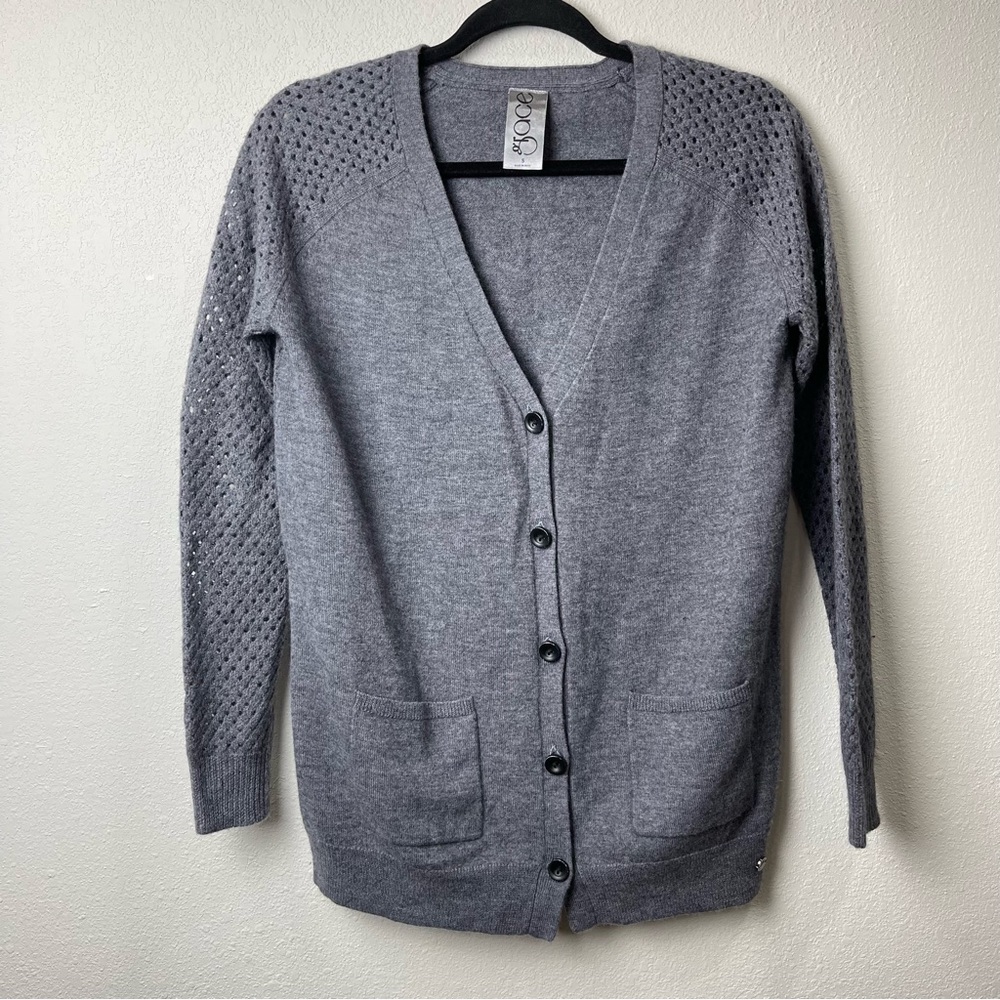Vintage Grace Cashmere Wool Cardigan Sweater S Classic Old Money Quiet Luxury